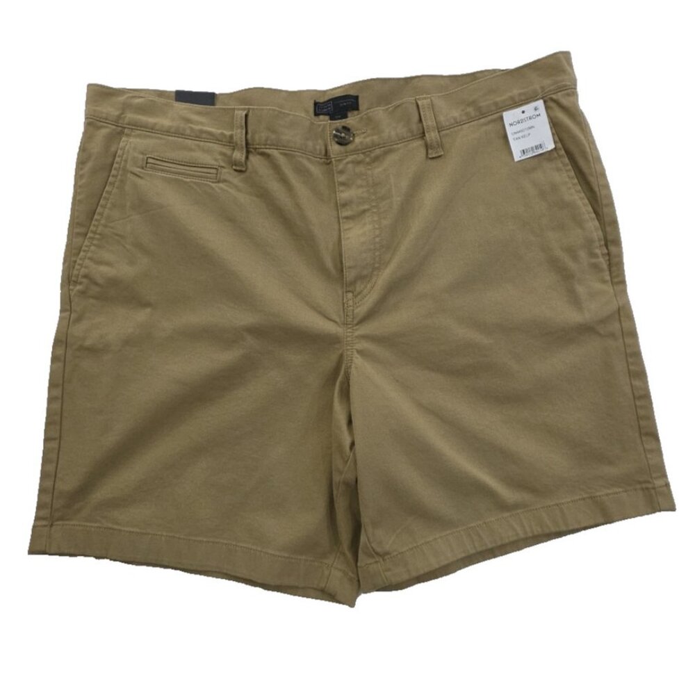 14th & Union Flat‎ Front Chino Shorts Mens 38 Tan Chino NWT 8" Inseam Classic